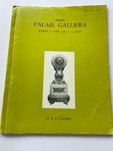 Rare catalogue vente 1965 - vente,