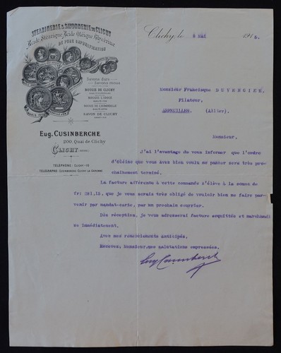 Billhead facture clichy 1916 - billhead,