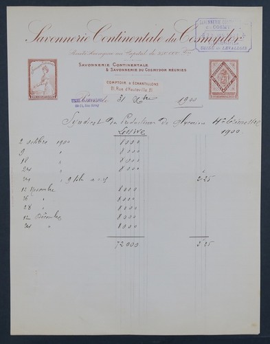 Facture 1900 savonnerie - facture,