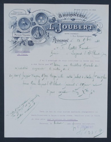 Facture 1911 savonnerie - facture,